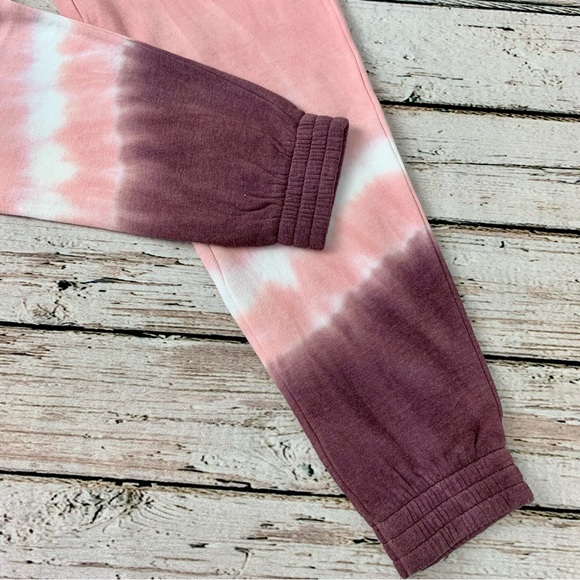 NWT XS PINK Victoria’s Secret High Waist Campus Joggers Tie Dye Sweatpants VS - Picture 2 of 13